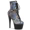 Adore-1020SP - Silver Hologram Snake Print Black Matte  