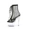 Adore-1021RM - Black Faux Suede RS Mesh Clear