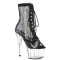 Adore-1021RM - Black Faux Suede RS Mesh Clear