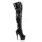 Adore-3023 - Black Stretch Patent Lace Up