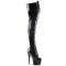 Adore-3023 - Black Stretch Patent Lace Up