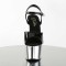 Adore-709 - Black Patent Silver Chrome