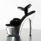 Adore-709 - Black Patent Silver Chrome