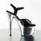 Adore-709 - Black Patent Silver Chrome