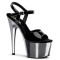 Adore-709 - Black Patent Silver Chrome