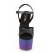 Adore-709BP - Black Faux Leather Blue Purple  