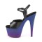Adore-709BP - Black Faux Leather Blue Purple  