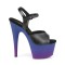 Adore-709BP - Black Faux Leather Blue Purple  