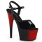 Adore-709BR - Black Patent with Red Front and Top of Heel