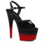 Adore-709BR-H - Black Patent on Red