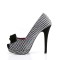 Pinup Couture  Bella-11 - Houndstooth Fabric-Black