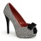 Pinup Couture  Bella-11 - Houndstooth Fabric-Black