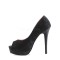 Pinup Couture  Bella-16 - Black Satin-Black Lace Overlay