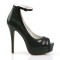 Bella-31 - Dark Green Black Faux Leather  