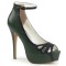 Bella-31 - Dark Green Black Faux Leather  