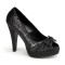 Pinup Couture  Bettie-10 - Black Glitter-Satin