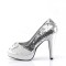 Pinup Couture - Bettie-10 - Silver Glitter-Satin