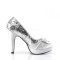 Pinup Couture - Bettie-10 - Silver Glitter-Satin
