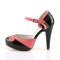 Bettie-17 - Coral Black Faux Leather  