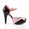Bettie-17 - Coral Black Faux Leather  