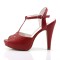 Bettie-23 - Red Faux Leather  