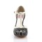 Bettie-25 - Black Cream Faux Leather  