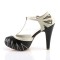Bettie-25 - Black Cream Faux Leather  