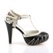 Bettie-25 - Black Cream Faux Leather  