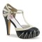 Bettie-25 - Black Cream Faux Leather  