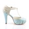Bettie-25 - Blue Cream Faux Leather  