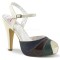 Bettie-27 - Cream Multi Faux Leather  