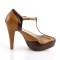 Bettie-29 - Dark Brown Maple Faux Leather  
