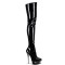 Blondie-3000 - Black Stretch Patent/Black-Pewter Chrome