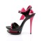 Blondie-615 - Black Patent-Fuchsia/Black-Fuchsia