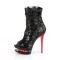 Blondie-R-1008 - Black Sequins Red  
