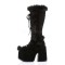 Demonia Camel-311 - Black Veggie Suede Fur SPECIAL - Size 7