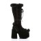 Demonia Camel-311 - Black Veggie Suede Fur SPECIAL - Size 7