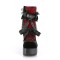 Charade-110 - Black Le Red Velvet Fishnet Overlay  