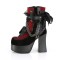 Charade-110 - Black Le Red Velvet Fishnet Overlay  