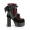 Charade-110 - Black Le Red Velvet Fishnet Overlay  