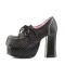Demonia Charade-12 - Black Satin-PinStripes