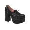 Demonia Charade-12 - Black Satin-PinStripes