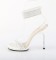 Chic-40 - White Faux Leather Rhinestones