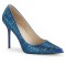 CLASSIQUE-20 - Navy Blue Glittery Lame Fabric