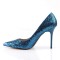 CLASSIQUE-20 - Navy Blue Glittery Lame Fabric