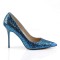CLASSIQUE-20 - Navy Blue Glittery Lame Fabric