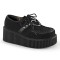 CREEPER-206 - Black Vegan Suede Vegan Leather