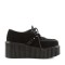 CREEPER-206 - Black Vegan Suede Vegan Leather
