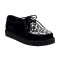 Demonia Creeper-600 - Black Suede-Cheetah Fur