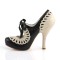 Cutiepie-05 - Black Cream Faux Leather  